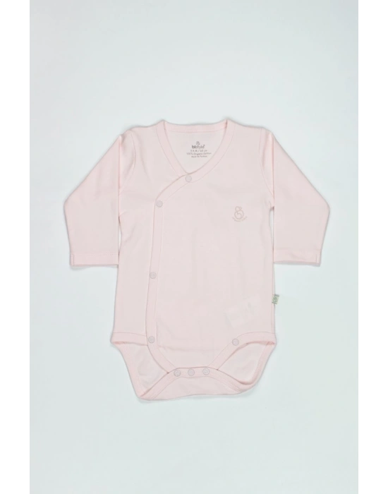 Organik Natural Basic Style Kruvaze Uzun Kol Body BS17102 Pembe