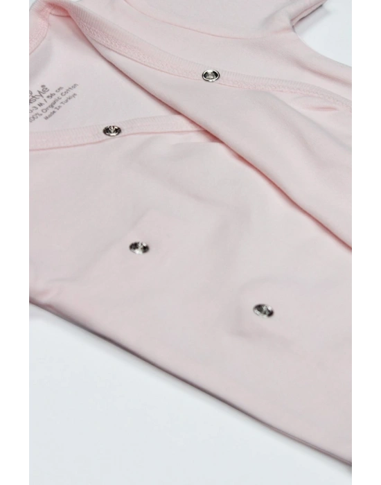 Organik Natural Basic Style Kruvaze Uzun Kol Body BS17102 Pembe