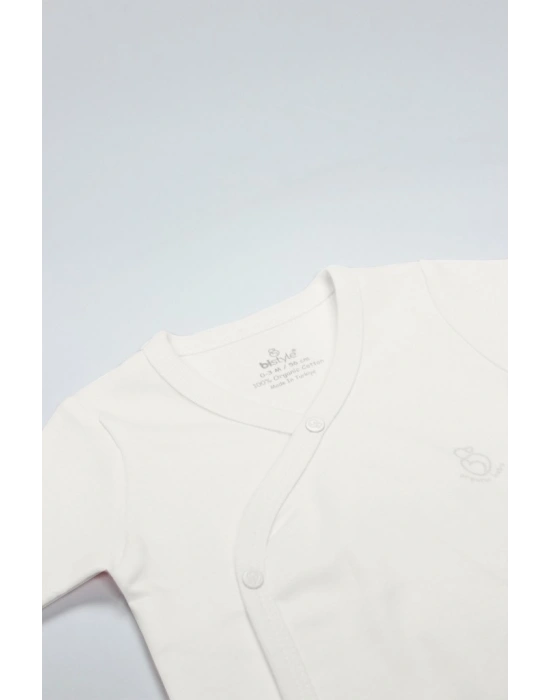 Organik Natural Basic Style Kruvaze Yarım Kol Body BS17101 Ekru