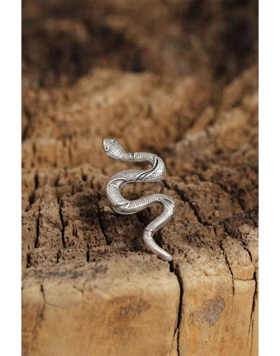 Otantik Yılan Tasarımlı Ayarlamalı Kadın Yüzük