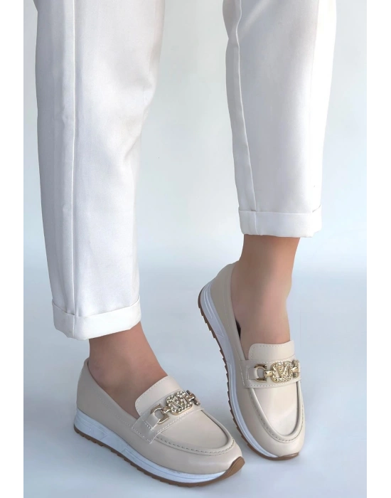 Otra Bej Cilt Babet Ayakkabı