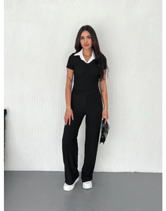 Ottoman kumaş beyaz gömlek yaka takım s4142