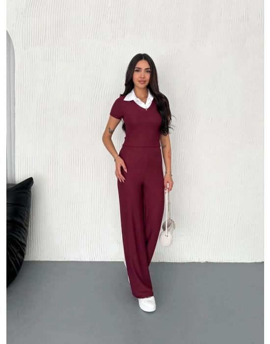 Ottoman kumaş beyaz gömlek yaka takım s4142