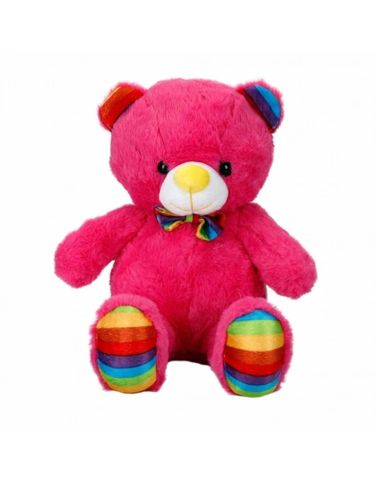 Oturan Kurdeleli Renkli Peluş Ayı 30 cm
