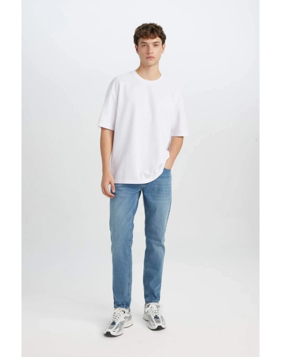 Oversize Fit Bisiklet Yaka Pamuklu Premium Tişört