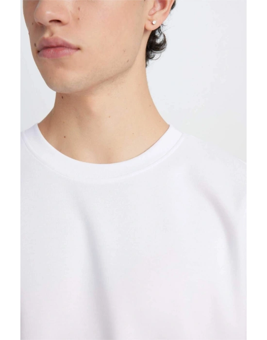 Oversize Fit Bisiklet Yaka Pamuklu Premium Tişört