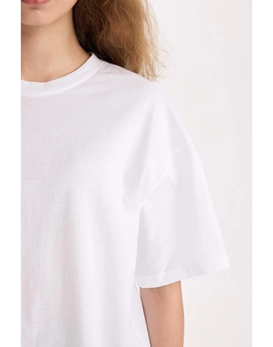 Oversize Fit Kısa Kollu Basic %100 Pamuk Tişört