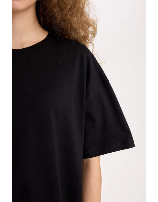 Oversize Fit Kısa Kollu Basic %100 Pamuk Tişört