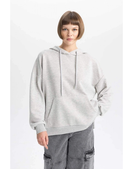 Oversize Geniş Kalıp Kapüşonlu Sweatshirt B7834AXNS