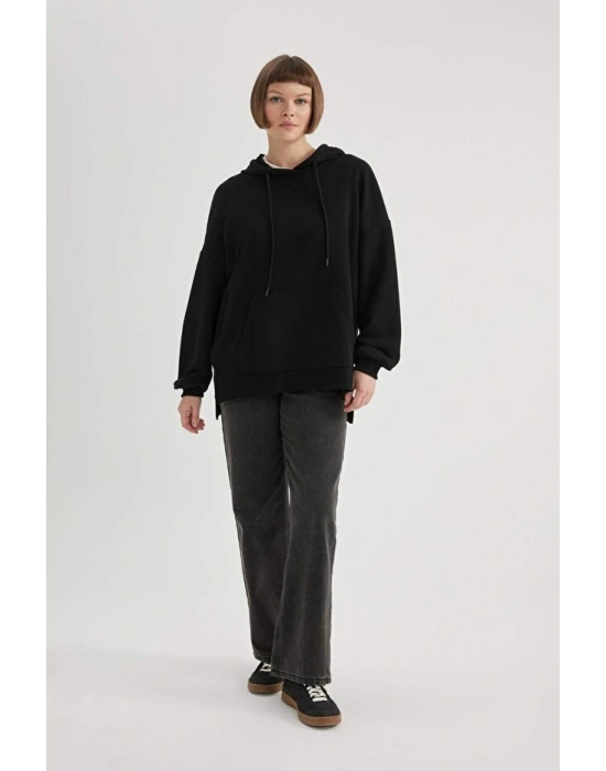 Oversize Geniş Kalıp Polo Yaka Sweatshirt