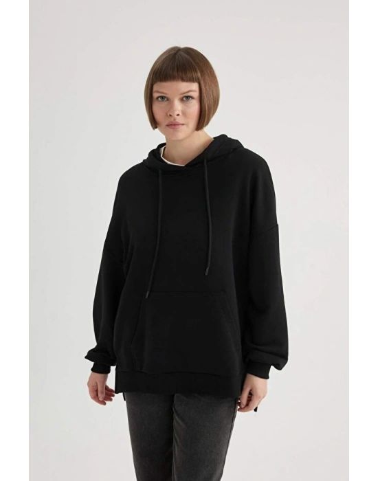 Oversize Geniş Kalıp Polo Yaka Sweatshirt