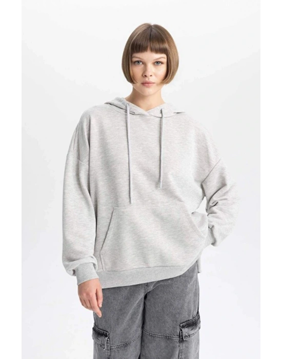Oversize Geniş Kalıp Polo Yaka Sweatshirt