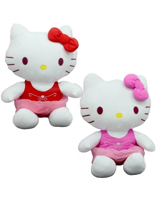 Peluş Hello Kitty Elbiseli Kurdeleli 36 cm