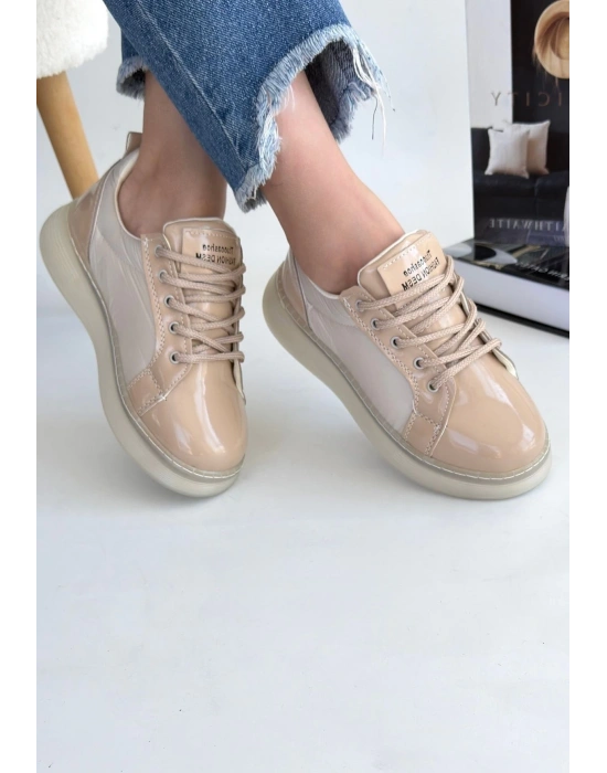 Piona Bej Rugan Bağcıklı Spor Ayakkabı