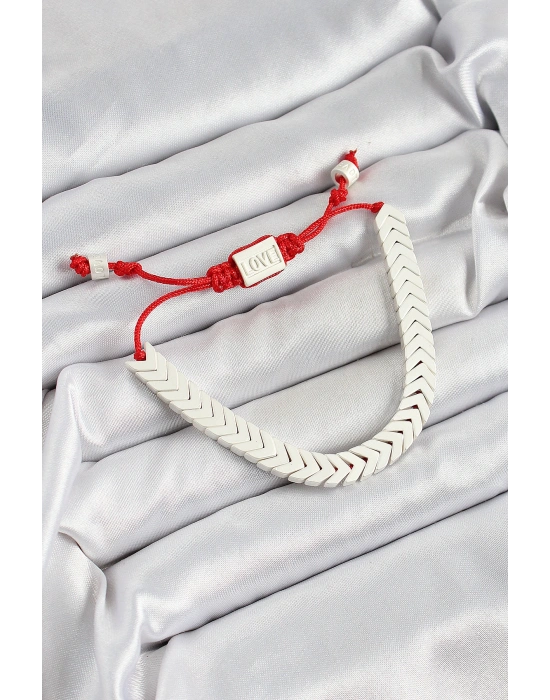 Pirinç Asansörlü Beyaz Juju Kadın Bileklik