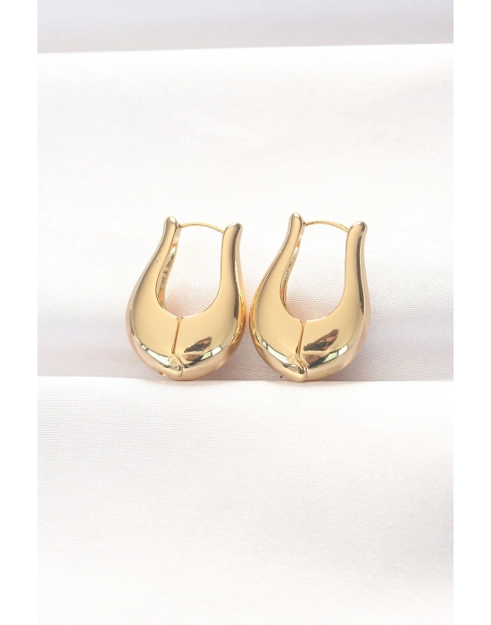 Pirinç Gold Renk Bombeli Küpe