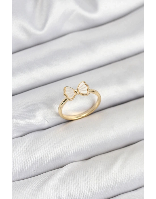 Pirinç Gold Renk Fiyonk Model Kadın Yüzük