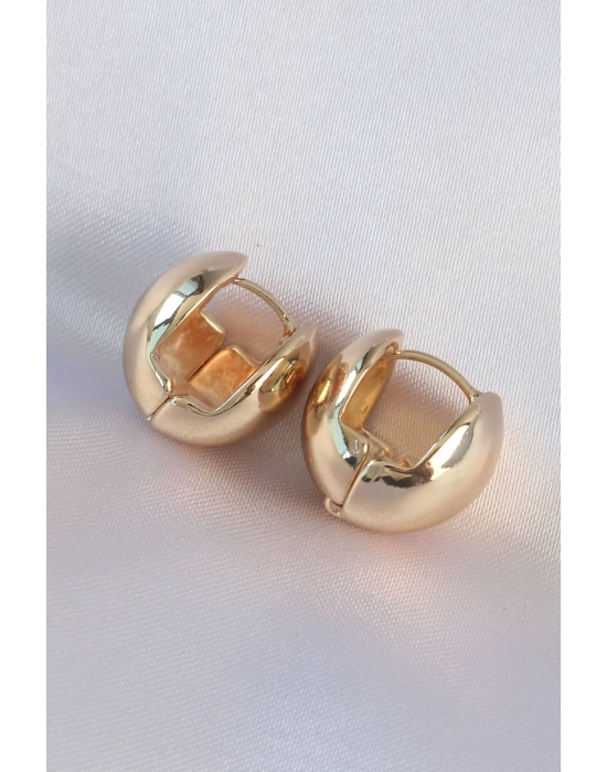 Pirinç Gold Renk İçi Boş Minimal Topçuk Küpe