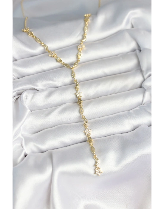 Pirinç Gold Renk Kadın Manifest Kolye