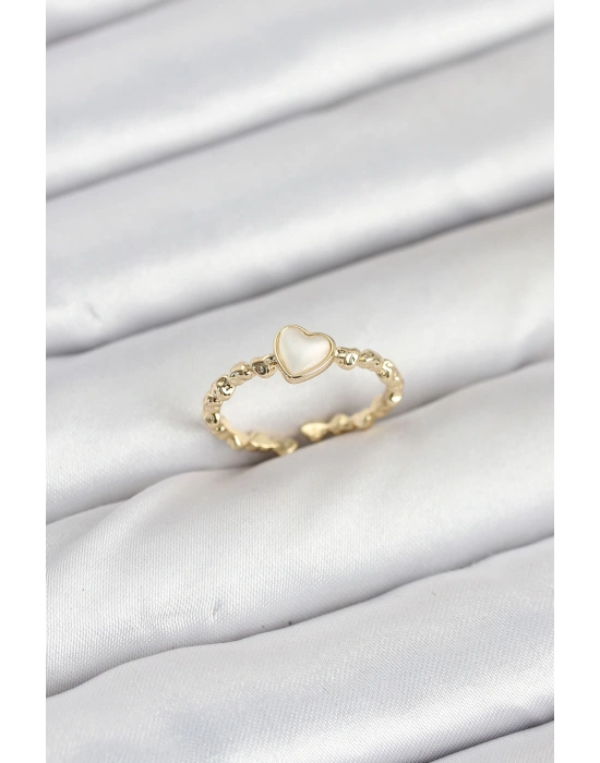 Pirinç Gold Renk Kalpli Model Kadın Yüzük