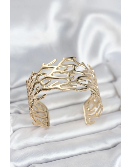 Pirinç Gold Renk Vintage Model Kadın Bileklik