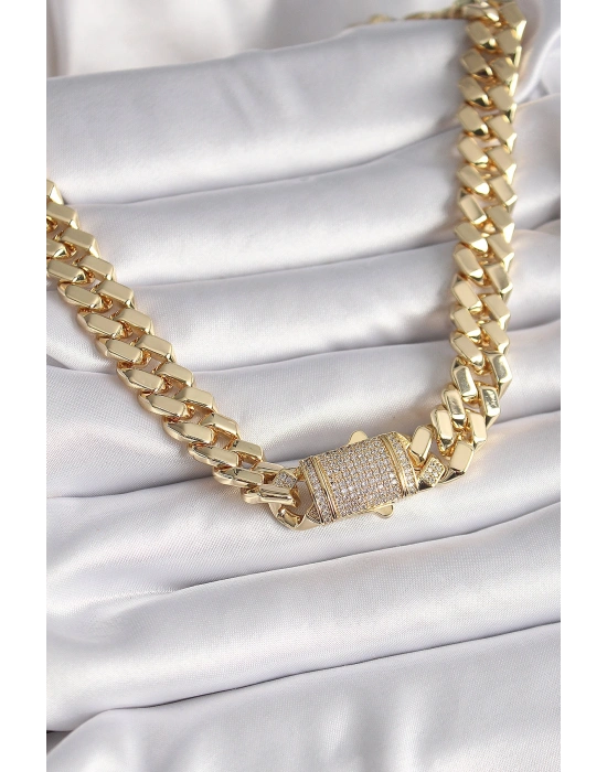 Pirinç Gold Renk VIP Exclusive Seri Gurmet Model Kadın Kolye