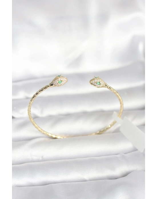 Pirinç Gold Renk Yılan Model Bileklik