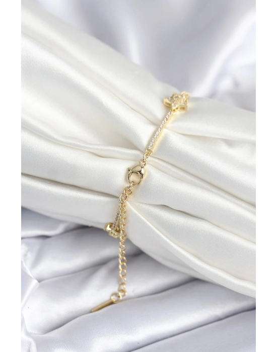 Pirinç Gold Renk Yıldız Model Kadın Bileklik