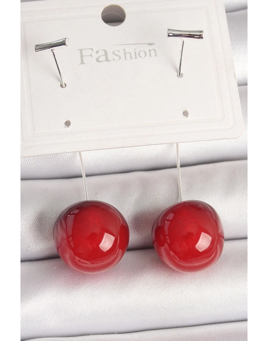 Pirinç Gümüş Renk Çivi Kiraz Model Kadın Küpe