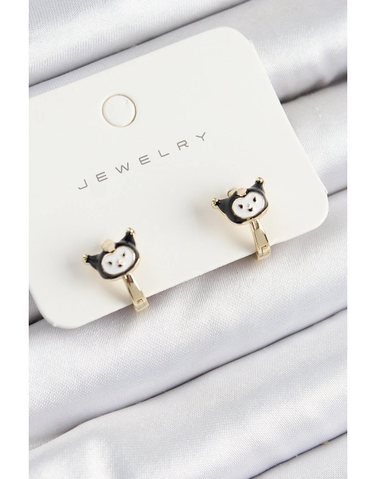 Pirinç Kuromi Model Gold Renk Çocuk Küpe