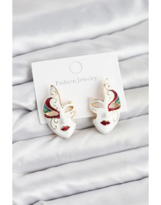 Pirinç Maske Model Kadın Küpe
