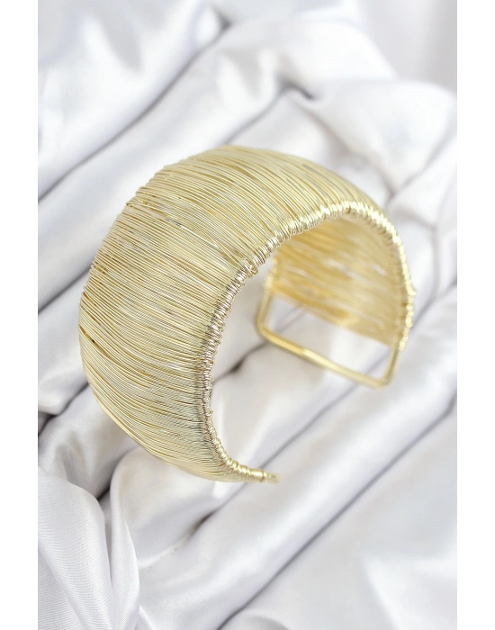 Pirinç Tel Sarma Model Gold Renk Kadın Bileklilk