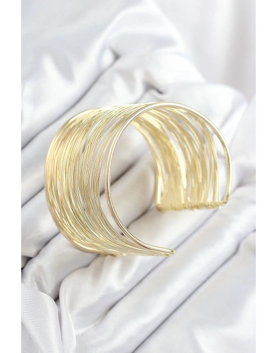 Pirinç Tel Sarma Model Gold Renk Kadın Bileklilk