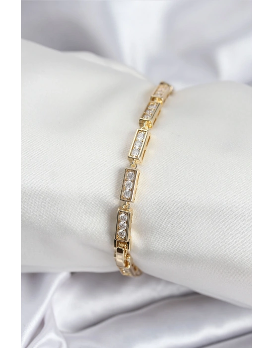 Pirinç VIP Seri Gold Renk Parçalı Model Kadın Bileklik