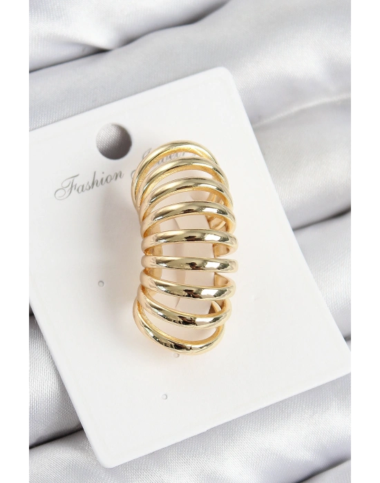 Pirinç Yay Model Gold Renk Sağ Kıkırdak Küpe