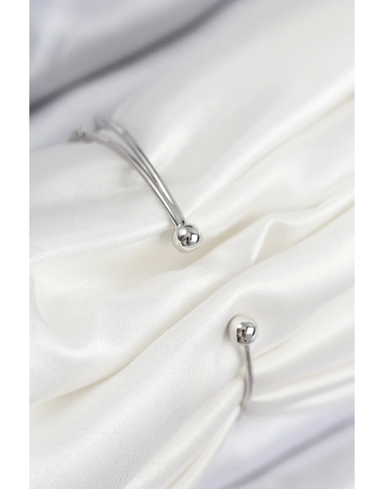 Pirinç Zirkon Taşlı Kelebek Ve Yonca Model Gümüş Renk Kadın Bileklik