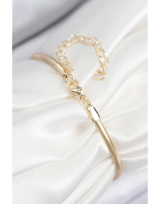 Pirinç Zirkon Taşlı Yıldız Model Gold Renk Kadın Bileklik