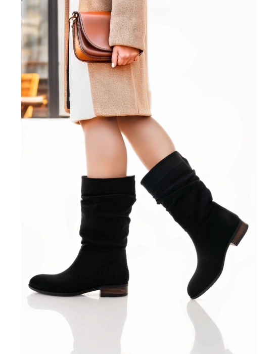 Plod Siyah Süet Çizme