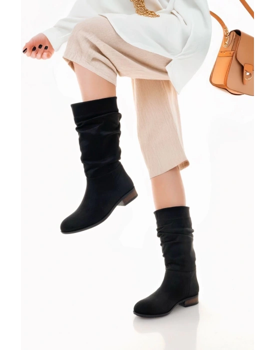 Plod Siyah Süet Çizme