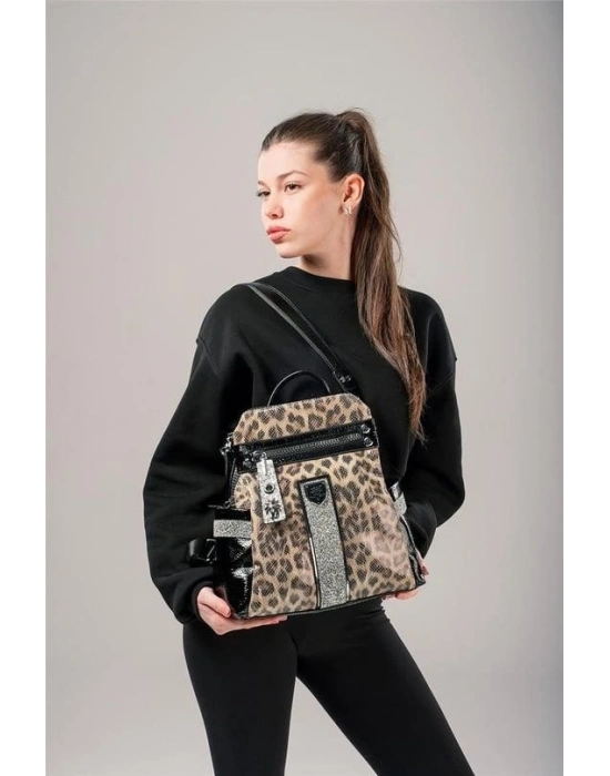 Poge Leopar Cilt Kol Ve Sırt Çantası