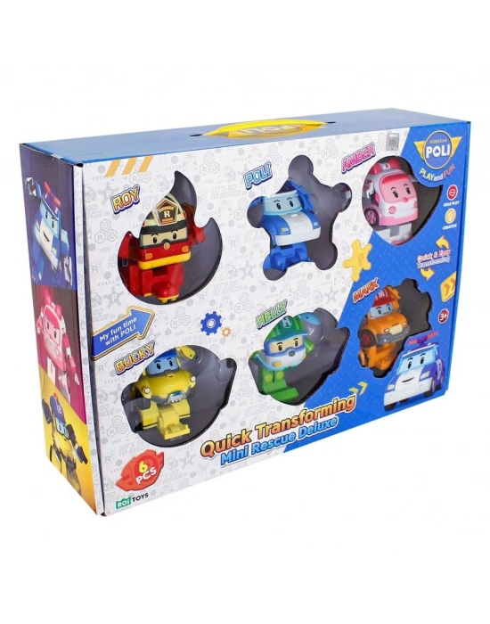 POLI ZR-915 Robocar Poli Quick Transforming Mini Rescue Deluxe Set