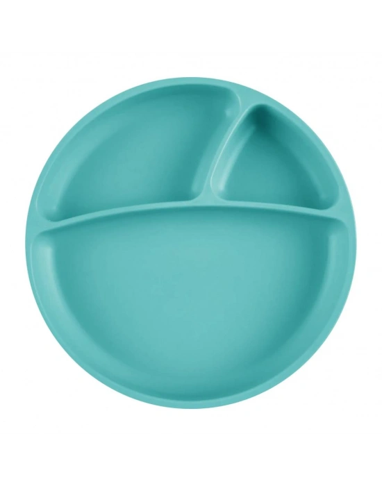 Porsiyon Vakum Tabanlı Silikon Tabak Aqua Green