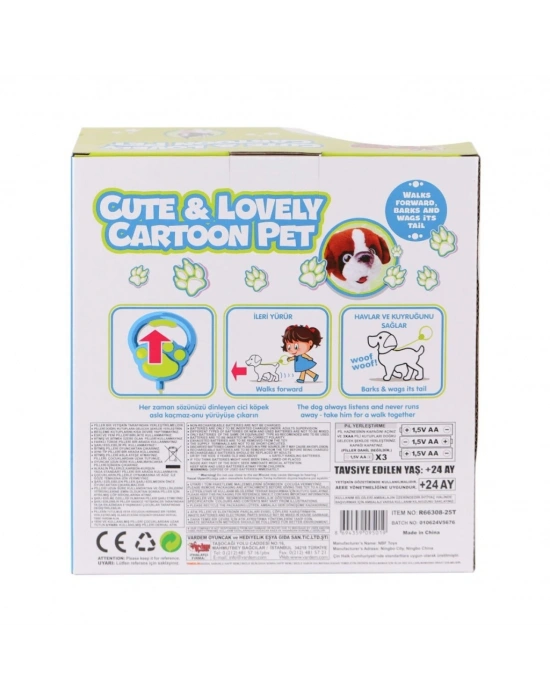PR66308-25T Tasmalı Yürüyen Peluş Fransız Köpeği