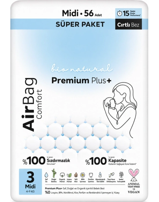 Premium Plus Airbag Comfort Bebek Bezi 2 Beden 68 Adet