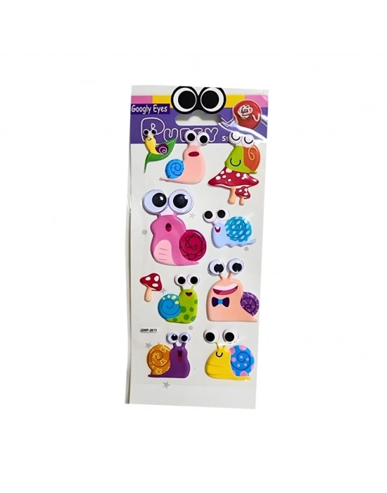 Puffy Stickers Googly Eyes Salyangozlar
