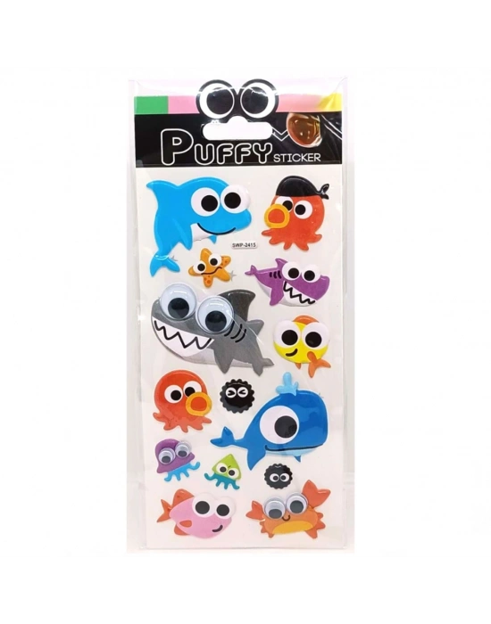 Puffy Stickers Oynar Gözlü Şaşkın Balıklar
