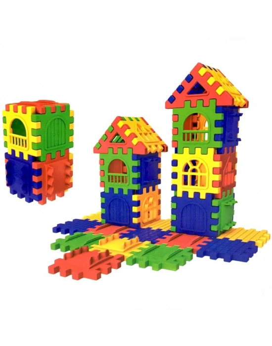 Puzzle City 3D Yapı ve Tasarım Blokları 64 Parça