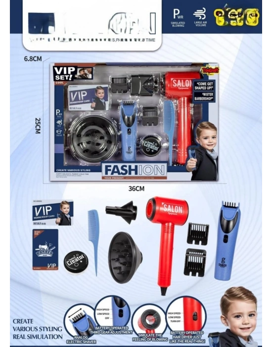 QY042 PİLLİ ERKEK KUAFÖR SETİ *24-