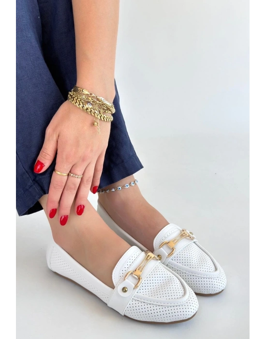 Rain Beyaz Cilt Babet Ayakkabı