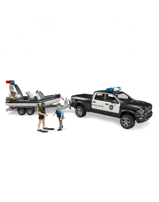 Ram 2500 Polis Aracı,Römork,Zodyak, 2 Figür Ve Aksesuarlar